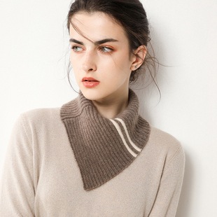 Women's Winter Neck Protection Small 2024 New Pullover Riding Warm Triangle Cashmere Knitted Cervical Spondylosis Neck Sleeve