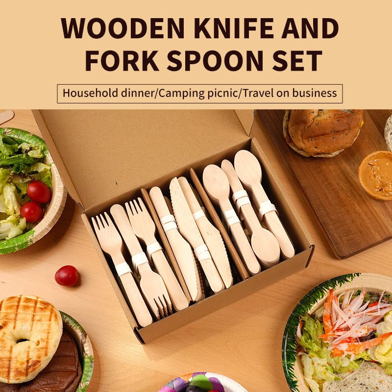 Hot-Selling Biodegradable Wooden Disposable Cutlery for Parties and Camping