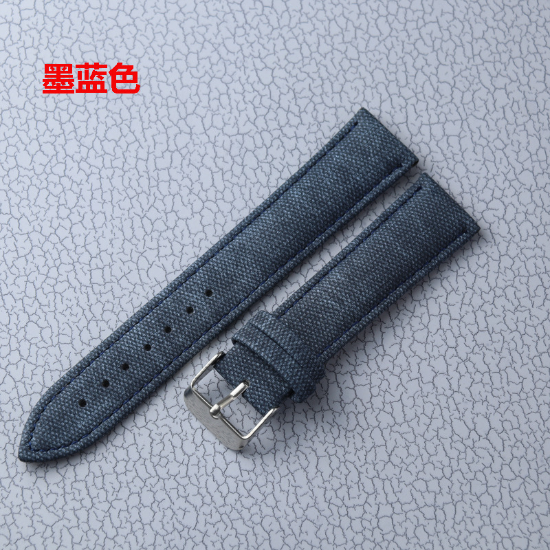 Nuevo estilo mezclilla correa de reloj unisex accesorios de reloj correa de lona de nylon de cuero suave 10-24mm