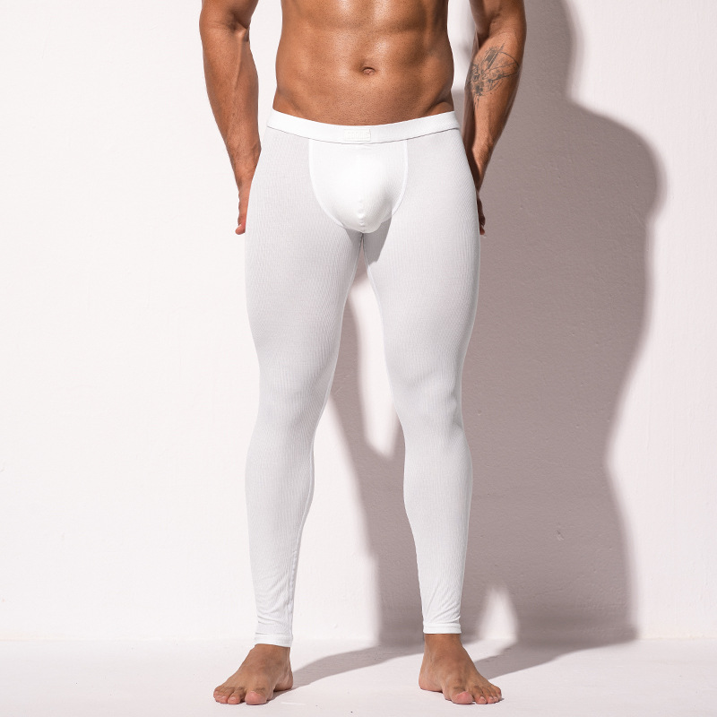 Modal Long Johns Men's Sexy Bottoming Warm Pants Youth Long Line Pants Thin Solid Color Underpants U1227