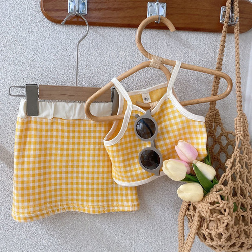 Set of 2 Summer Outfits for Girls: Tank Top and Skirt - New Korean Style, Stylish Short Skirt - Foshan Children's Clothing, Foreign Trade