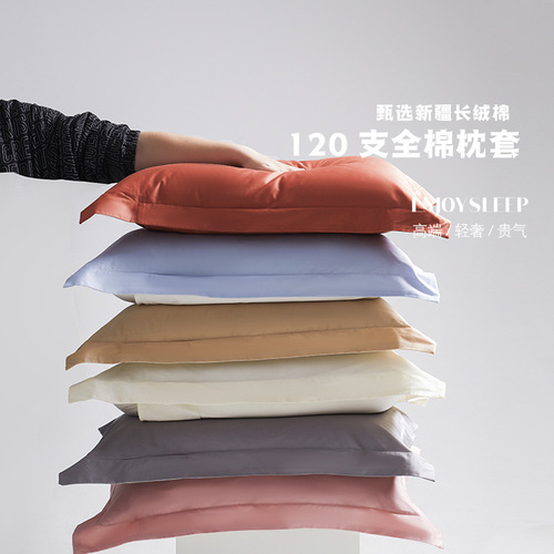 Class a 120-count satin Xinjiang long-staple cotton encrypted pillowcase pure cotton pair 48x74cm household adult