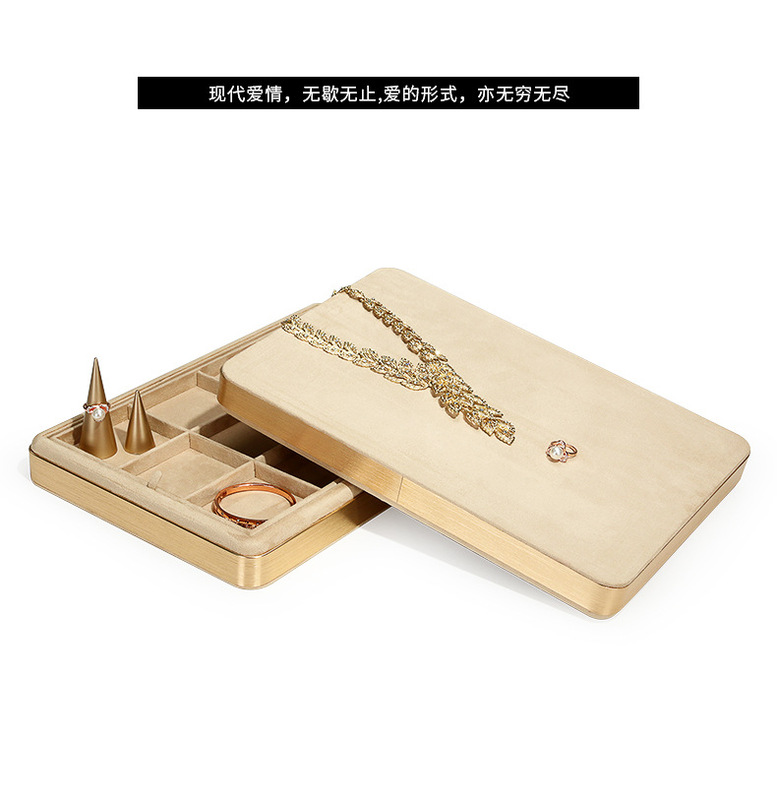 B001-(21-887)卡其色絨感皮金屬盤(旭躍)詳情_1