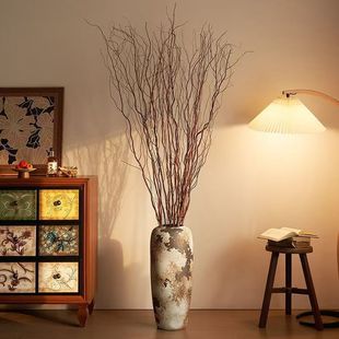 Dried Rose Hips and Branches for Indoor Wabi-Sabi Style Decoration, Dried Flower Arrangement