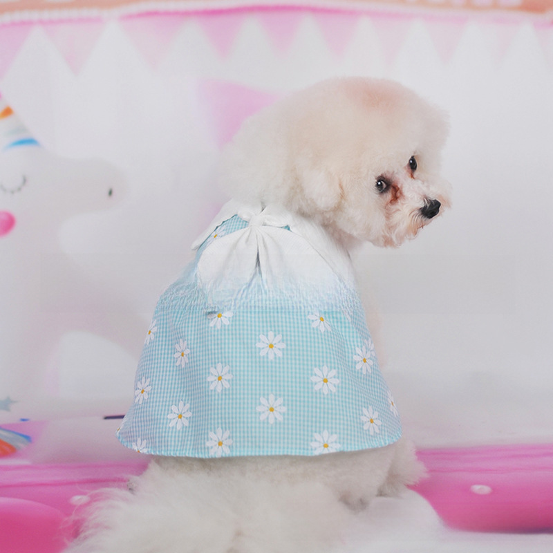 CQ708 rabbit collar printed skirt [small wholesale pet clothes dog clothes factory direct]]