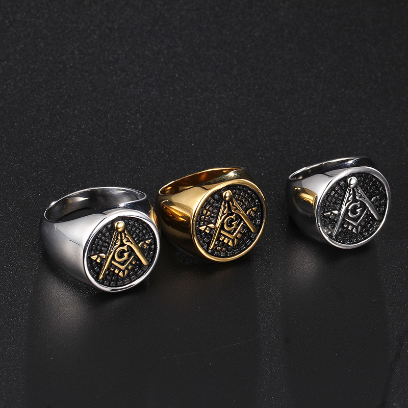 Punk Letter Titanium Steel Plating Men's Rings display picture 5