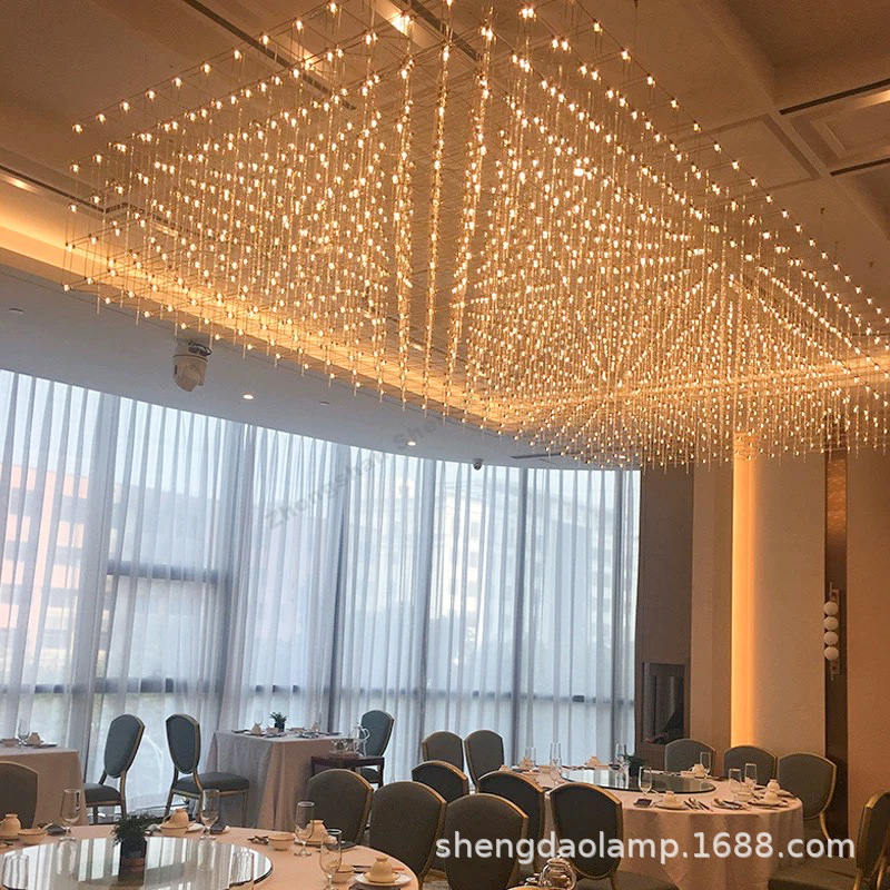 Customized Lighting Fixtures for Hotel Lobby, Light Cube Chandelier, Sales Department, Sand Table, Banquet Hall, Gypsophila, Non-Standard Engineering Lighting Fixtures