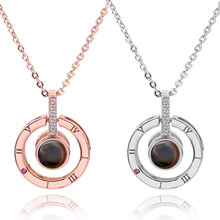 欧美100种我爱你语言投影仪项链黑白图彩色图520投影