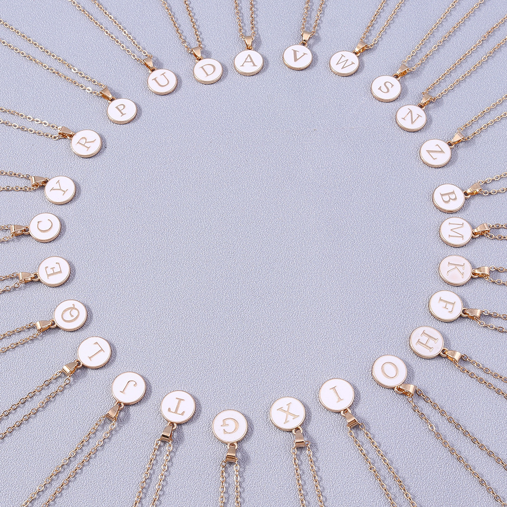 Fashion Letter Alloy Enamel Womenu0027S Pendant Necklace 1 Piece