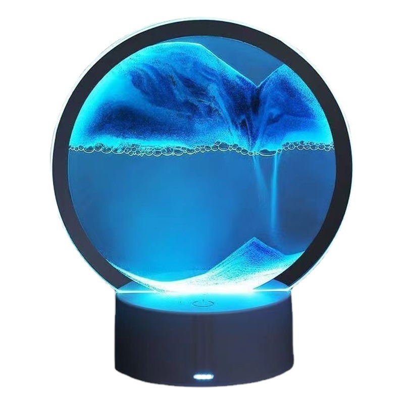 Creativo 3D Quicksand pintura noche luz dinámico reloj de arena decoración regalo de cumpleaños regalo hogar escritorio Decoración
