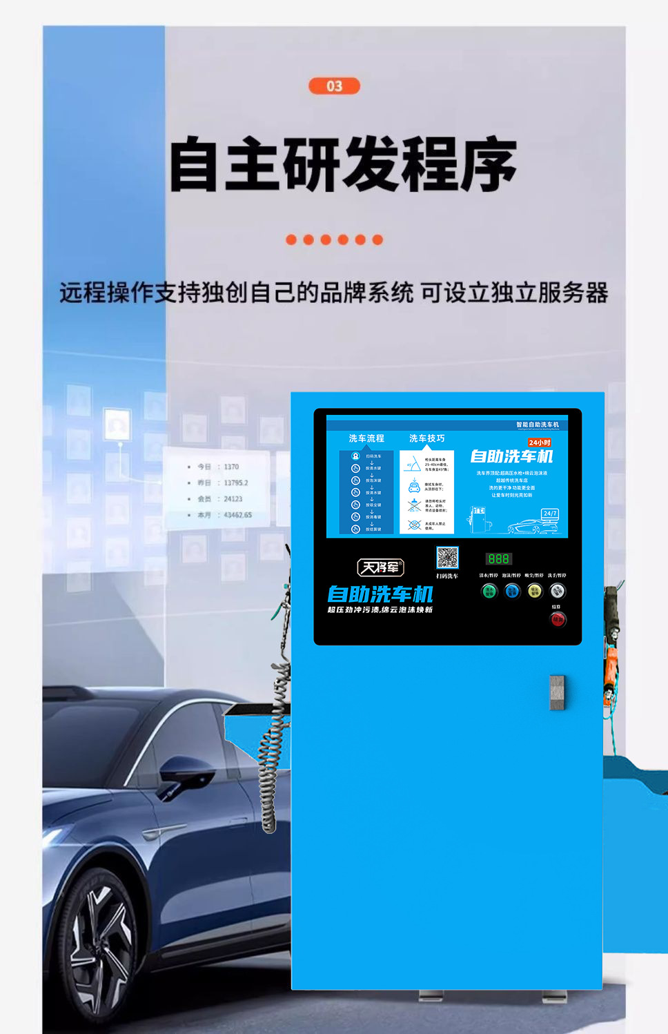 Intelligent 24-Hour Self-Service Car Wash Machine, Commercial Fully Automatic Shared Car Washing Equipment, Coin-Operated and Qr Code Scanning, Ultra-High Pressure Car Washing