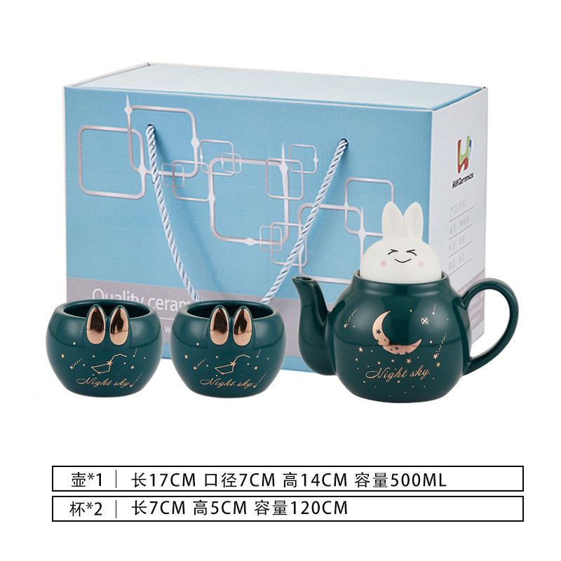 Lindo flor tetera traje de mano de cerámica regalo se puede utilizar como logotipo una olla cuatro tazas tarde juego de té regalo