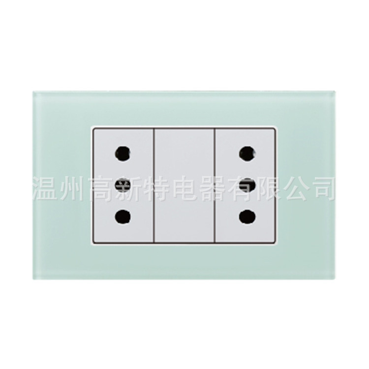 美式118开关 VY系列 玻璃墙壁开关 二位10A 智利插座 意大利插座