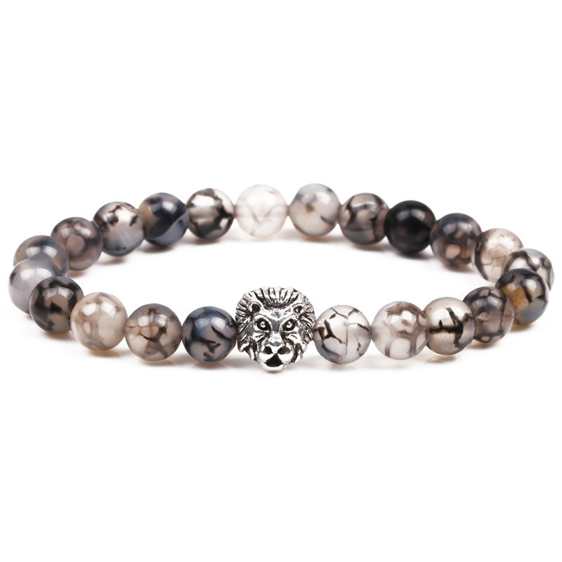 Amazon Aliexpress eBay India agate cuentas pulsera de cabeza de león, piedra de pino cuentas de cabeza de león pulsera de cabeza de Buda