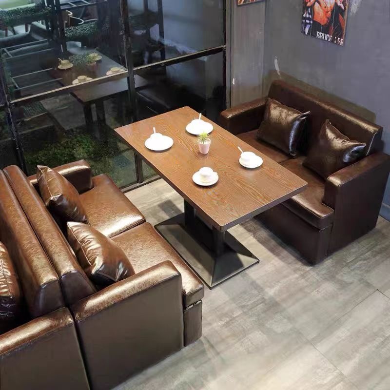 酒吧桌椅甜品奶茶店清酒吧简约休闲西餐厅桌椅火锅店靠墙沙发卡座