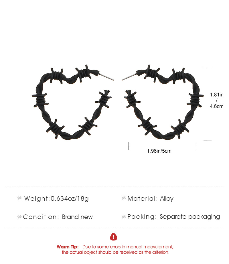 1 Pair Punk Heart Shape Plating Alloy Ear Studs display picture 1