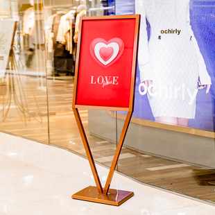 J8V Type Billboard Display Sign Water Sign Poster Stand Sign Stand Display Rack V Floor-Standing Vertical Publicity Display G3
