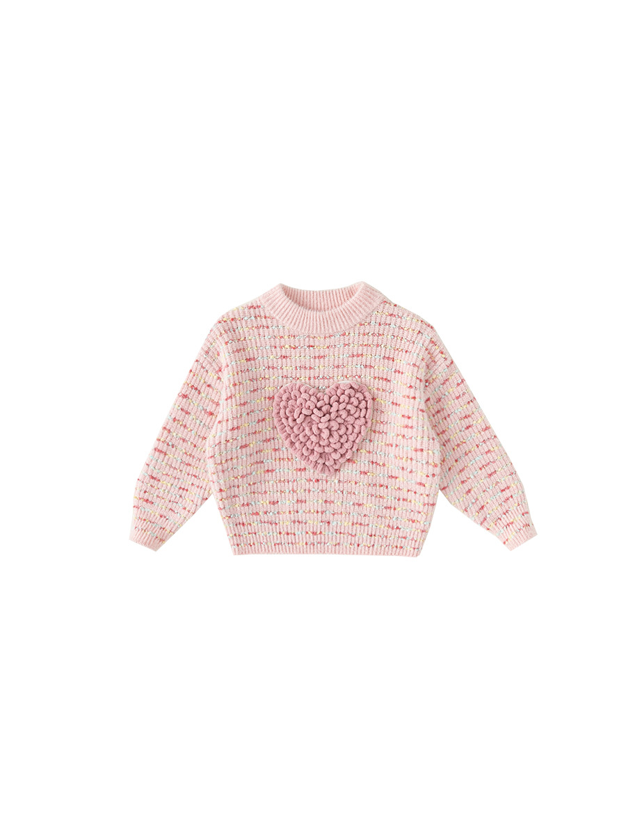 Yoobao ropa infantil suéter para niños 2026 primavera y otoño nuevo viento dulce niñas bebés amor camisa de punto para niños