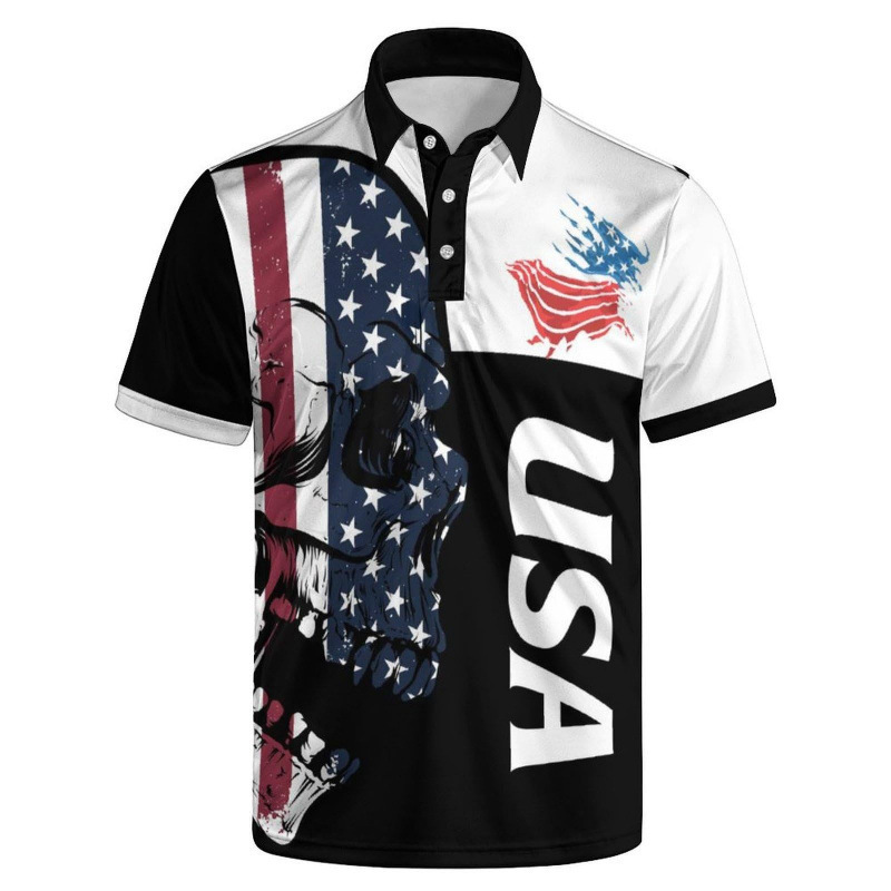 A generation of men's fun short sleeve 3d digital printing golf short sleeve T-shirt Polo shirt