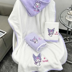 サンリオの漫画の立体的なクロミのサンゴの毛のタオルのバスタオルのカバーの柔らかい吸水の子供の成人の入浴タオル