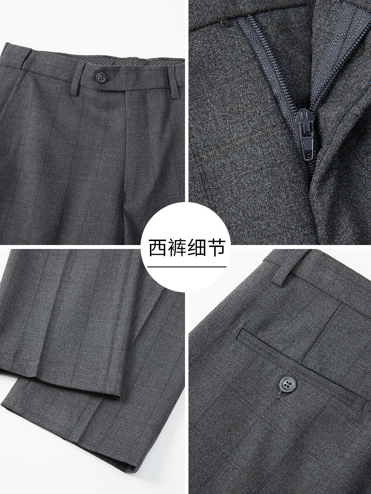 2025 nuevo traje de marca de alta gama para hombres tres piezas ligero de negocios casual coreano traje de novio a cuadros