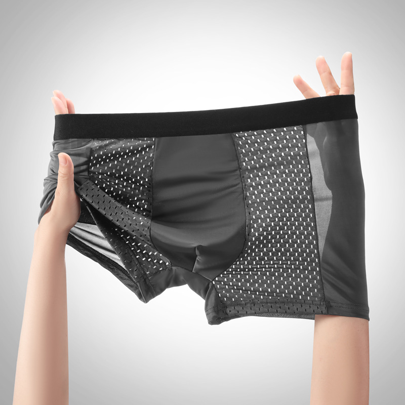 Herrars boxerkalsonger ice silk mesh ventilerande sommar_voghion.com