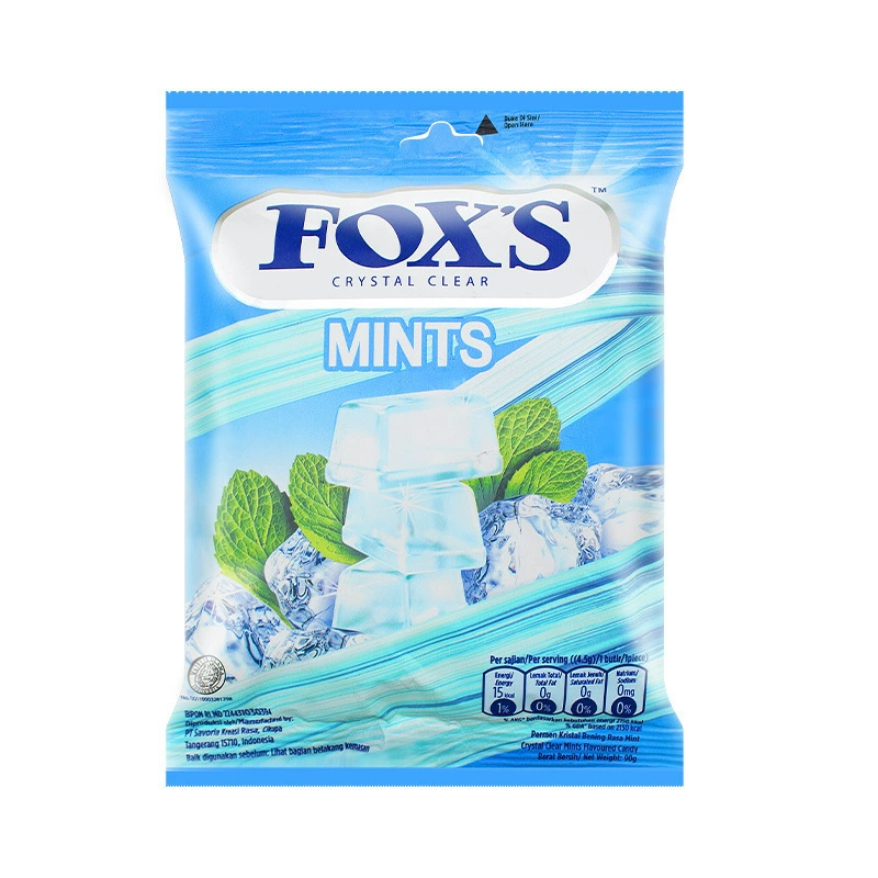 Indonesia imported snack FOXS Huosquid Crystal Sugar Mint Mint Herbal Fruit Hard Sugar Sugar Net Red Snack 90g