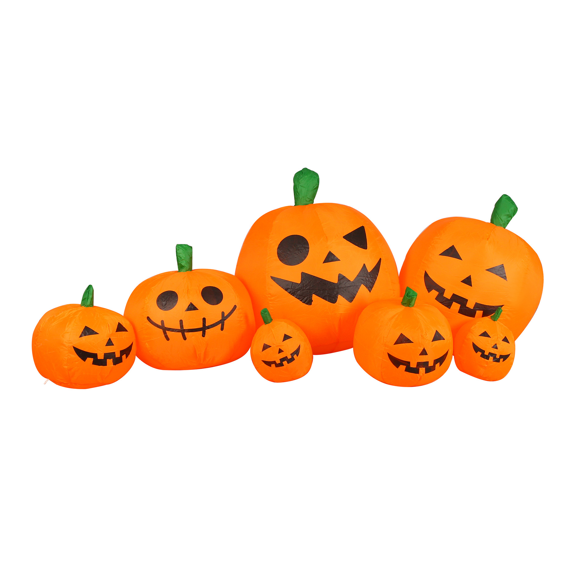 跨境专供万圣南瓜气模2.4米7个南瓜幽灵万圣节装饰 鬼节 充气气模