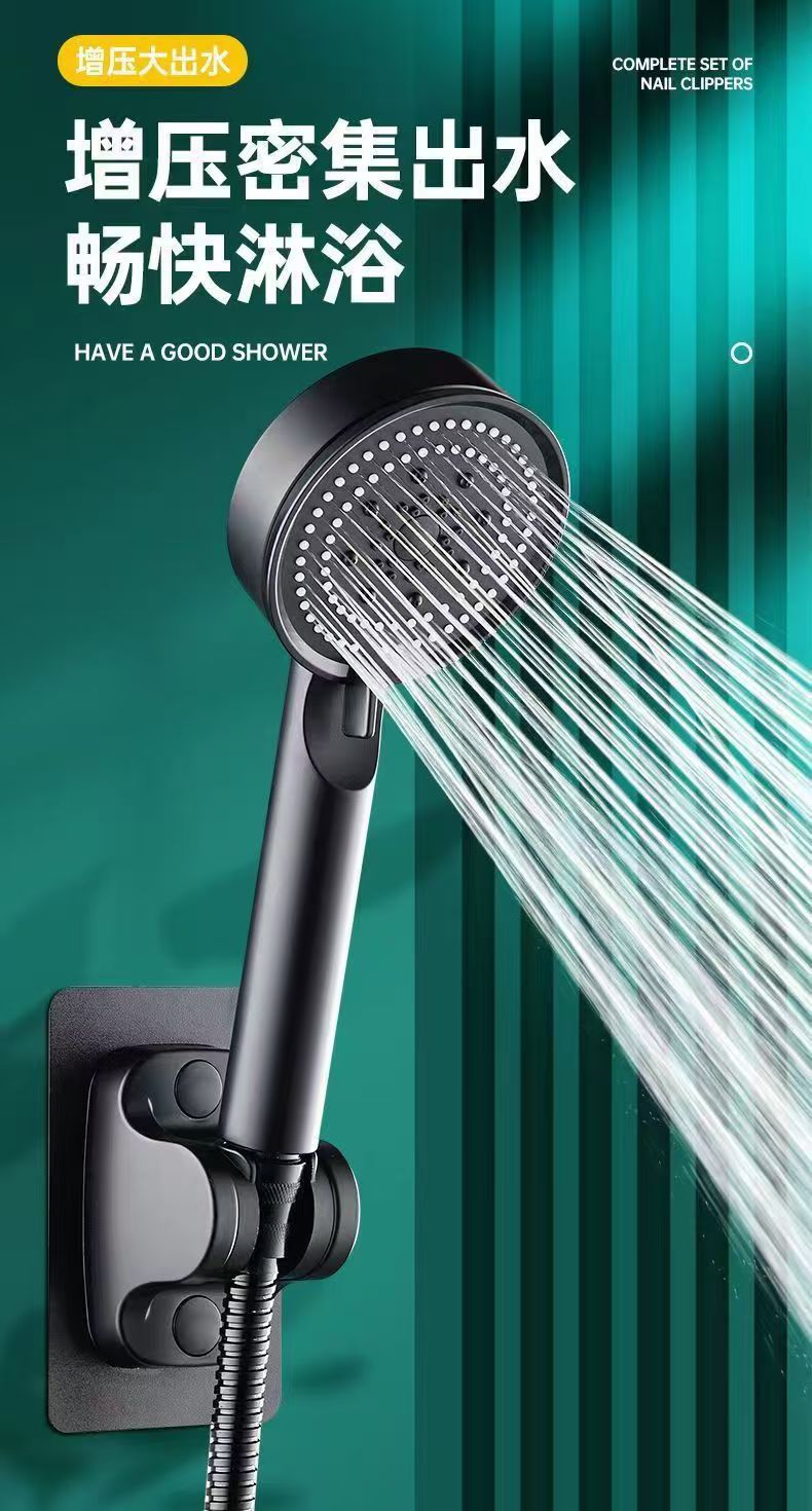 Black Knight showerhead, pressurized showerhead, bathroom bath heater, handheld shower head wholesale details Picture
