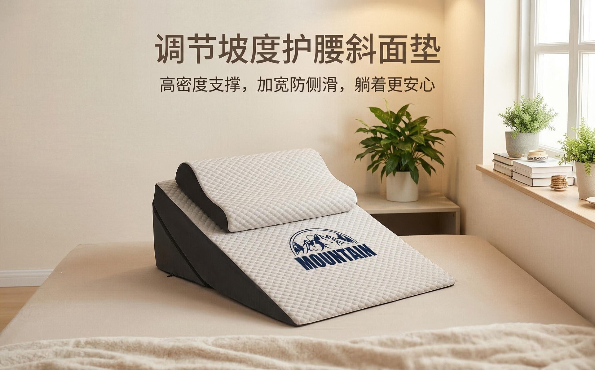 Suitable for wide, cooling slope mattress, anti-reflux for stomach and esophagus, adjustable, widened, elderly care slope sleeping mattress