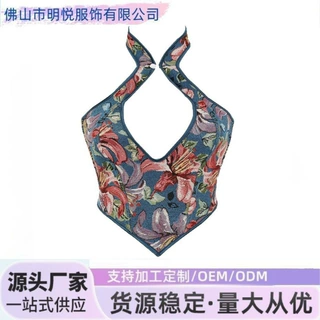 跨境复古短款多色挂脖抹胸紧身鱼骨胸衣厂家批发货源