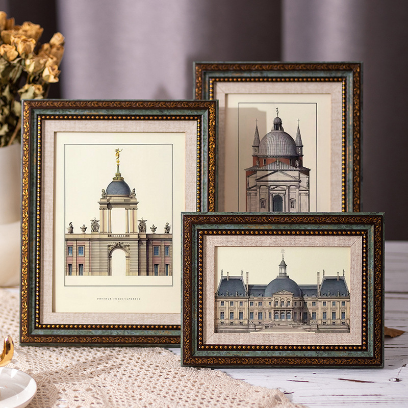 Vintage Photo Frame Display Stand 567810inch Artistic Classical Photo Studio High-End Decorative Picture Frame Palace-Style Frame