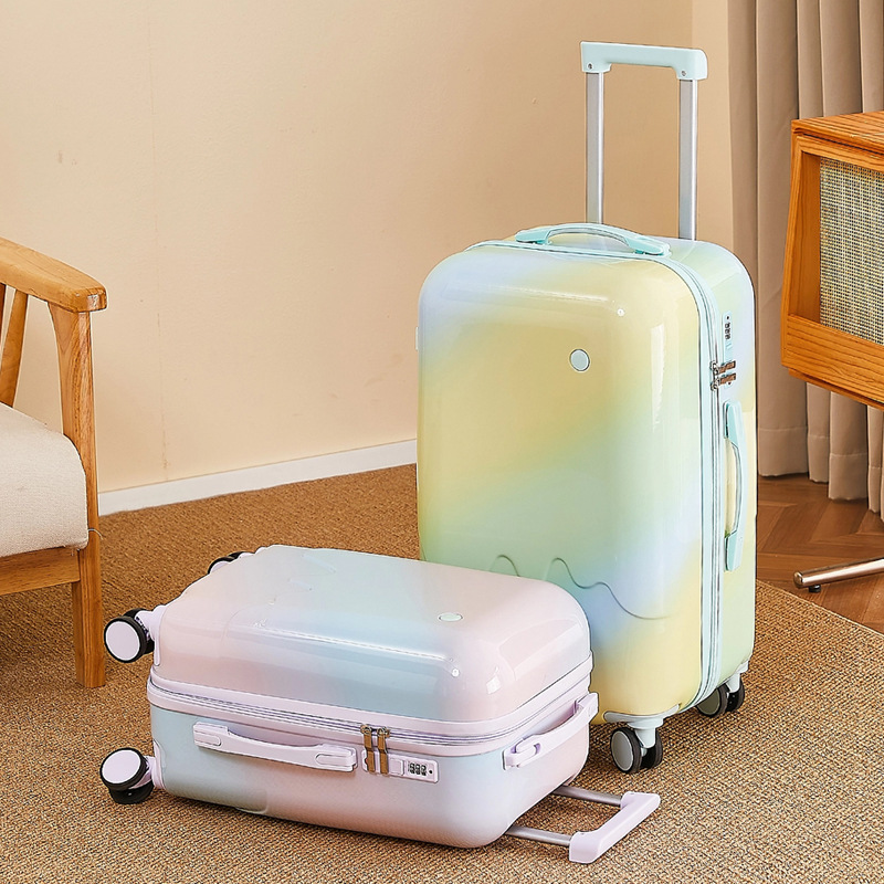 [Fábrica cuidadosamente seleccionada] Maleta de helado degradado, maleta con ruedas para mujer, fuerte y duradera, contraseña de gran capacidad para estudiantes varones