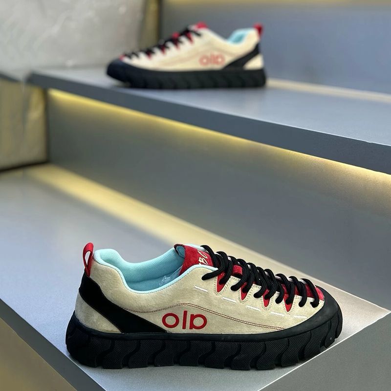 Suede Men's Shoes 2025 Autum New European Station Sports and Leisure Leather Panel Shoes Thick-Soled Non-Slip Work Trendy Shoes