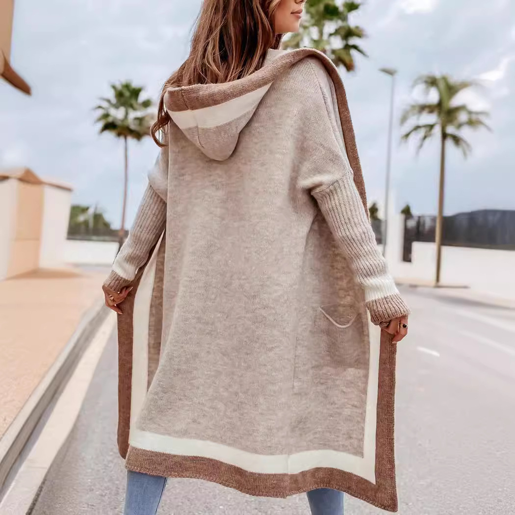 Suéteres de otoño e invierno 2026 para mujer, estilo europeo y americano, informales, versátiles, con capucha, tipo cárdigan largo, talla grande, Amazon