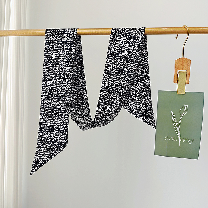 Diseñador de bufandas de seda larga mujer ins moda bolsa cinta de moda universal bufandas coreanas correa de cabello