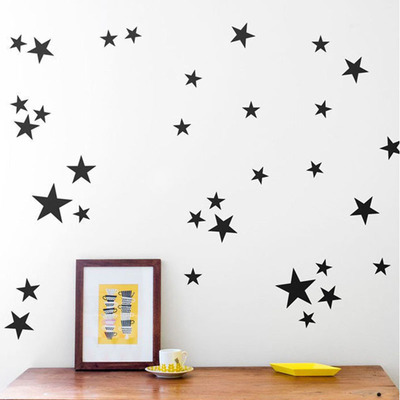 Cross border selling ins decorate Wall stickers Multiple colour Free collocation Five-pointed star autohesion remove Sticker