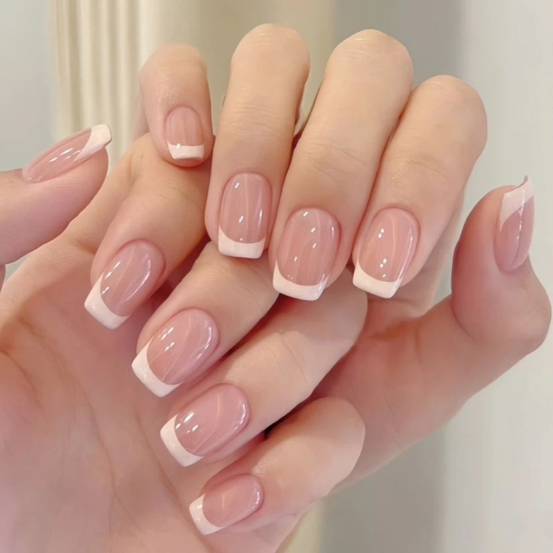 Handmade Wearable Manicure Versatile Gradient Casual French Nail Patch Manicure Patch Cute Fake Nail Manicure Patch