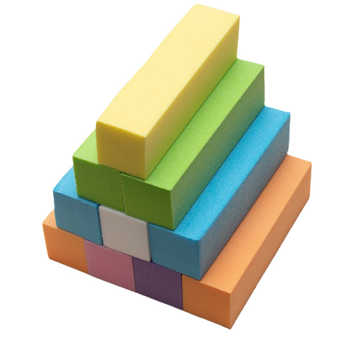 Directo de fábrica de uñas de color blanco bloque de tofu de alta espuma de cuatro lados de molienda bloque de reparación de uñas pulido