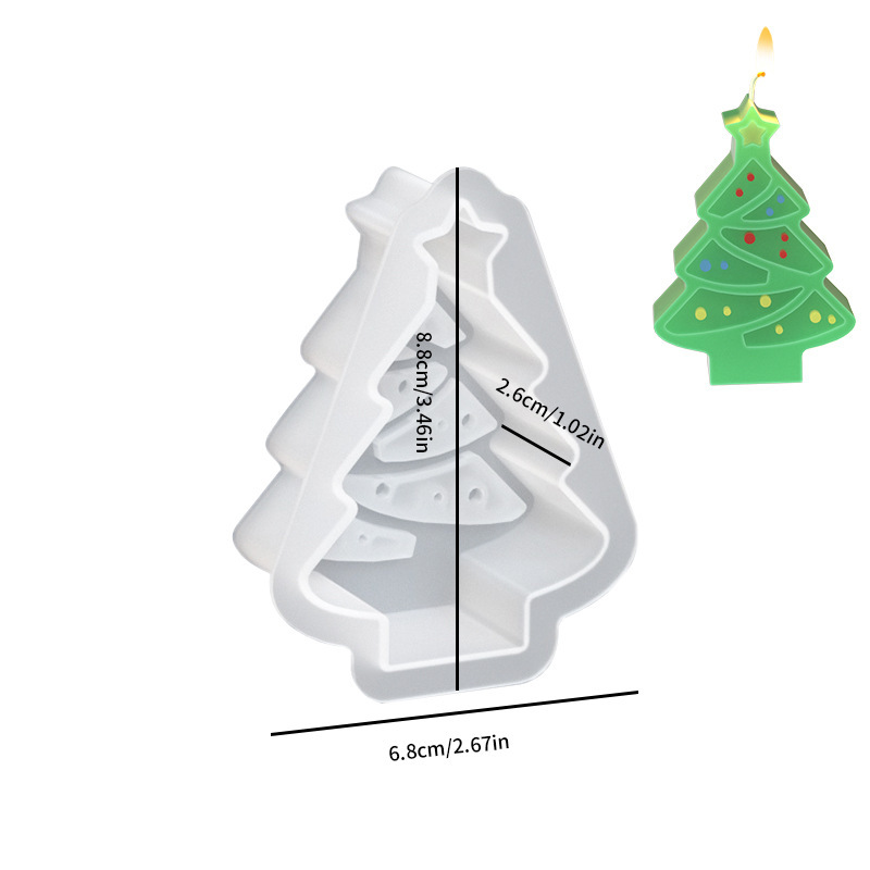 複数の平面クリスマスろうそくシリコン金型ヘラジカ雪だるまクリスマスツリー雪花樹脂滴金型クロスボーダー|undefined