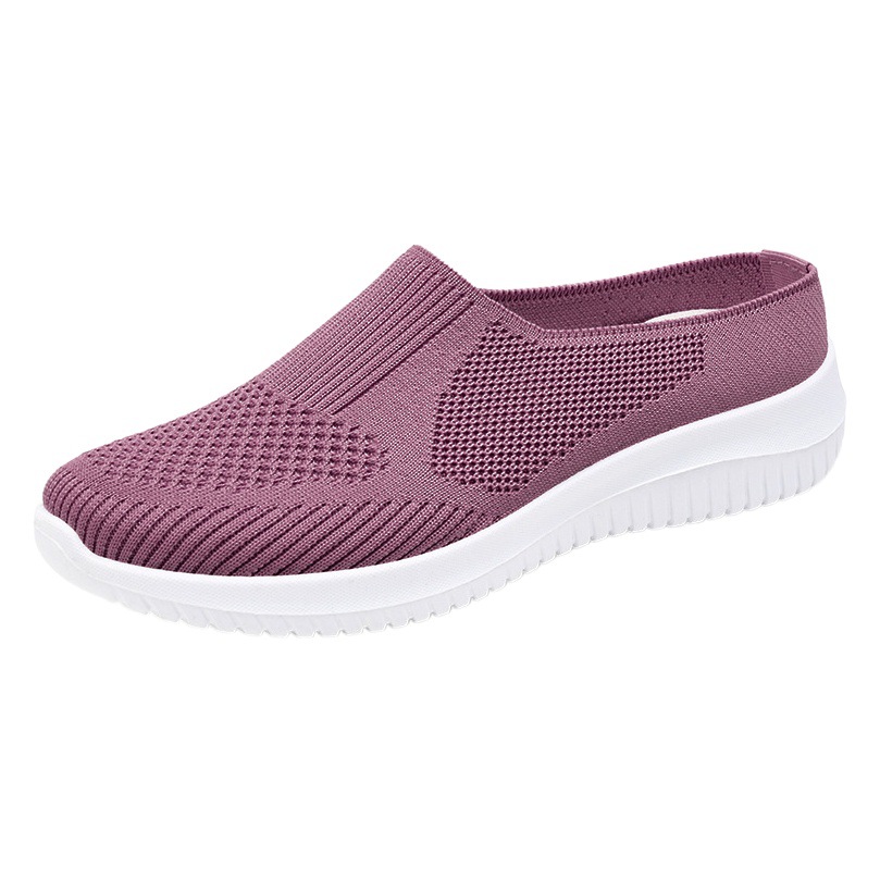 Zapatos de Mujer 2025, Zapatos de Tela de Talla Grande para Comercio Exterior, Zapatos Transpirables de Punto, Zapatos Casuales de Suela Suave para Mamá, Cómodos
