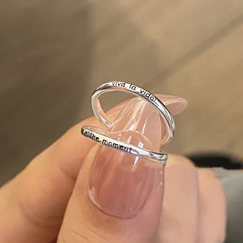 Viva La Vida Life Is Beautiful Letter Ring for Women, Personalized High-End Open Ring, Live in the Moment Tail Ring Viva La Vida Life Is Beautiful Letter Ring for Women, Personalized High-End Open Ring, Live in the Moment Tail Ring