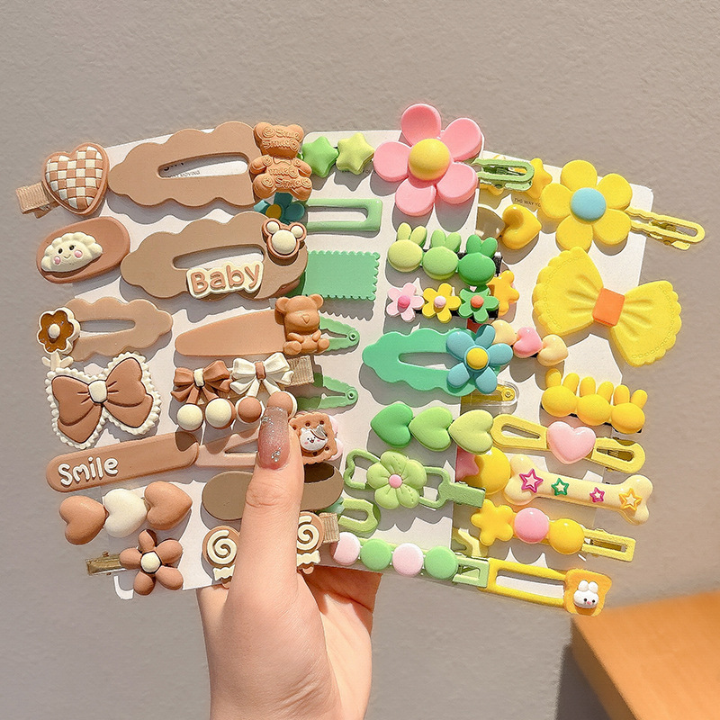 2024 nuevo clip BB de color lindo clip de cabello de boca de pato chica lateral clip de frange para niños tocado tarjeta de cabello rotura