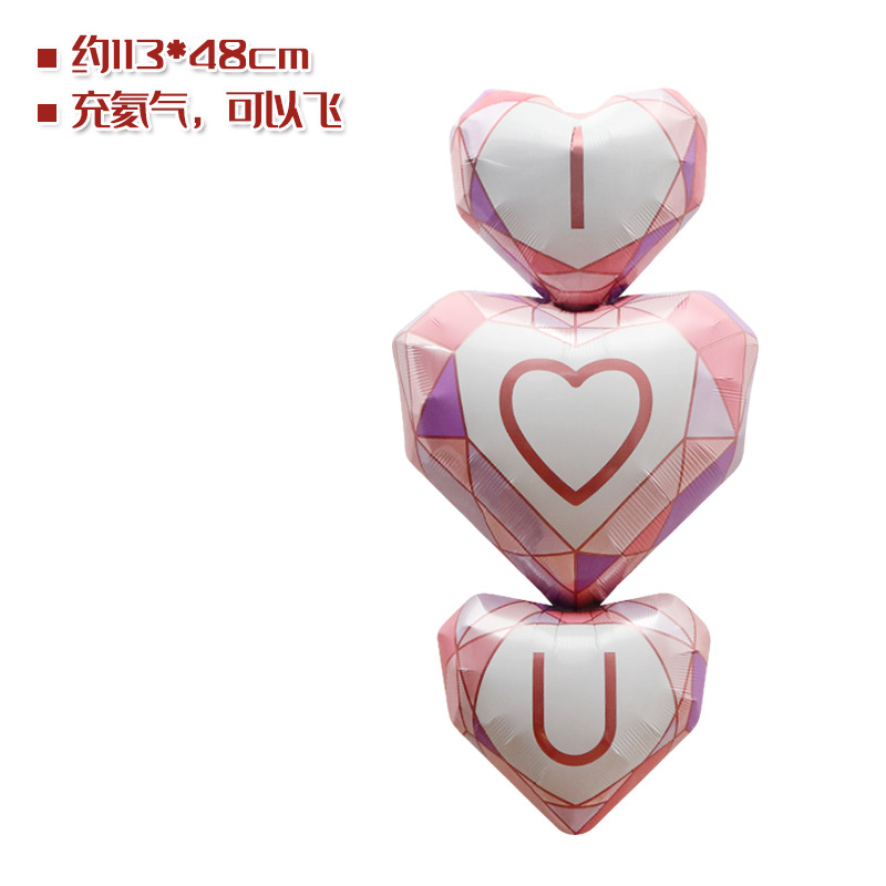 2022 nuevo día de San Valentín Tema de dibujos animados forma de aluminio globo propuesta fiesta decoración globo boda