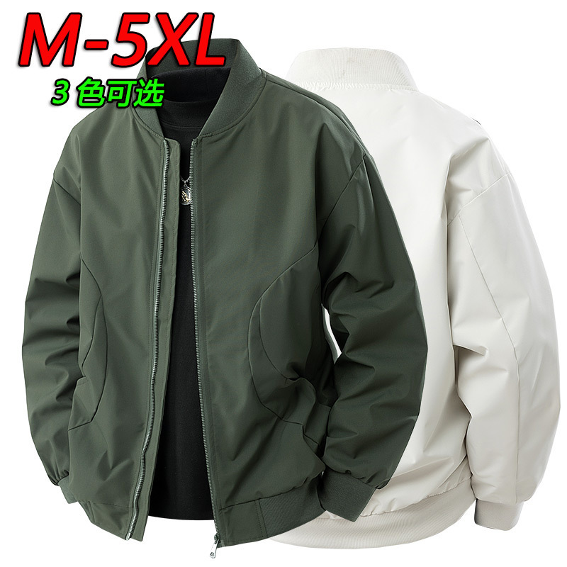Cross-Border Foreign Trade Baseball Collar Jacket for Men, Spring and Autumn Thin Stand-Up Collar Flight Jacket, Simple Youth Top, Men's Dropshipping