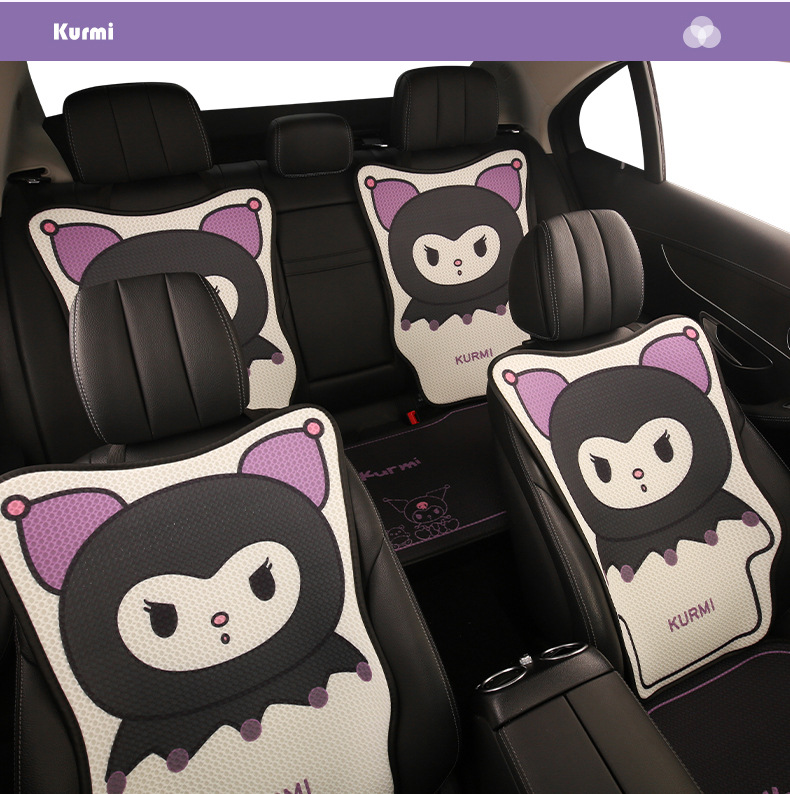 Kuromi Car Seat Cushion, Universal for All Seasons, Cute Cartoon Seat Cushion, Summer Breathable Seat Cover, Women's Rear Seat Cover