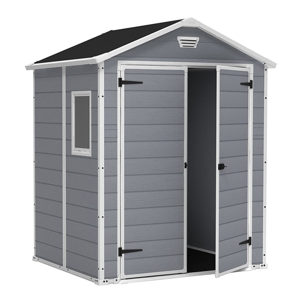 Jardín transfronterizo al aire libre patio sala de almacenamiento de herramientas de plástico móvil fácil de ensamblar casa de almacenamiento de basura verde