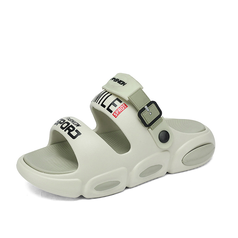 Zapatillas hombre comercio exterior gran tamaño suela gruesa chanclas exteriores moda hombres verano dos cinturones sandalias y zapatillas de playa de doble uso