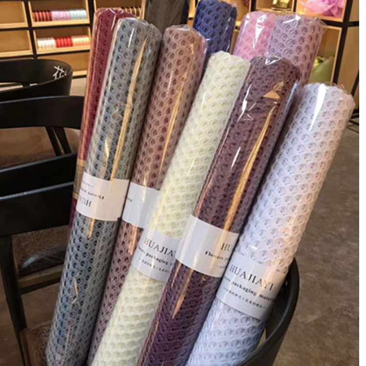 韩国网纱 圆心网 圆形提花网 卡通花束包装用品网纱花店鲜缘之染