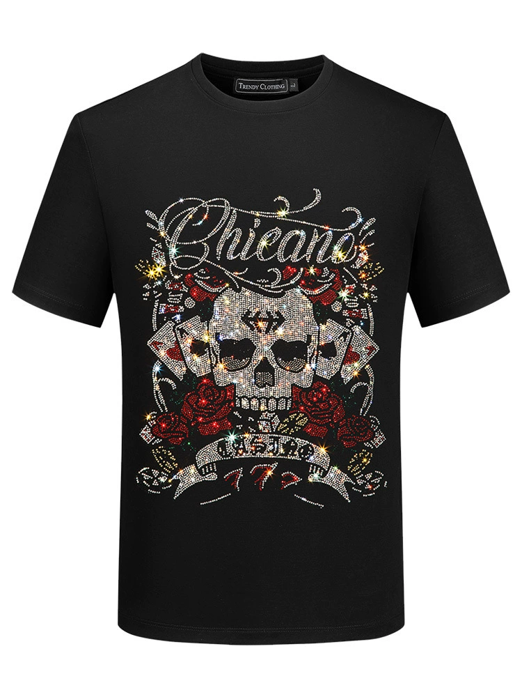 Men's silk trend T-shirt, with short sleeve, Collection Year 2025, plus size